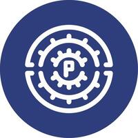 Parking circle Glyph Circle Icon vector