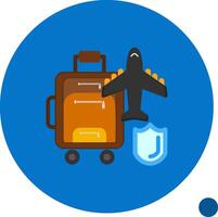 Travel security Flat Shadow Icon vector