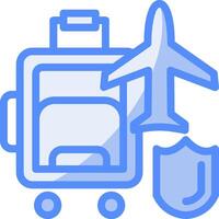 Travel security Line Filled Blue Icon vector