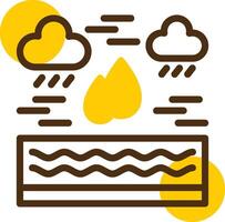 Water drop Yellow Lieanr Circle Icon vector