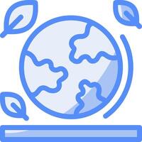 Earth globe Line Filled Blue Icon vector