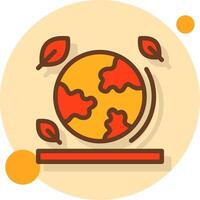 Earth globe Filled Shadow Circle Icon vector