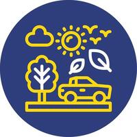 Eco friendly transportation Dual Line Circle Icon vector