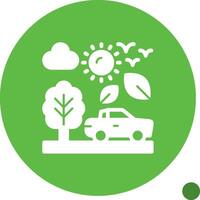 Eco friendly transportation Glyph Shadow Icon vector