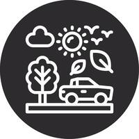 Eco friendly transportation Inverted Icon vector