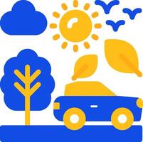 Eco friendly transportation Flat Two Color Icon vector