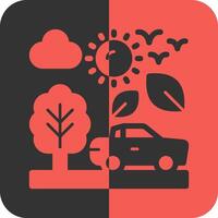 Eco friendly transportation Red Inverse Icon vector