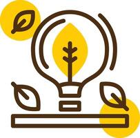 Lightbulb Yellow Lieanr Circle Icon vector