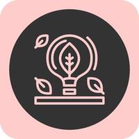 Lightbulb Linear Round Icon vector