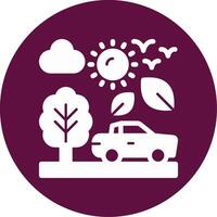 Eco friendly transportation Glyph Circle Icon vector