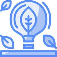 Lightbulb Line Filled Blue Icon vector