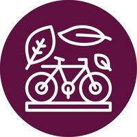 Bicycle Outline Circle Icon vector