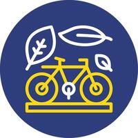 Bicycle Dual Line Circle Icon vector