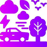 Electric car Solid Multi Gradient Icon vector