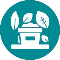 Compost Glyph Circle Icon vector