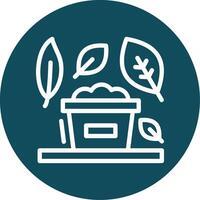 Compost Outline Circle Icon vector
