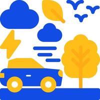 Electric car Flat Two Color Icon vector