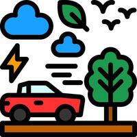 Electric car Line Filled Icon vector