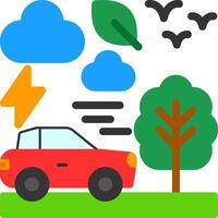 Electric car Flat Icon vector
