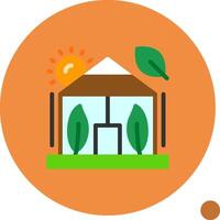 Greenhouse Flat Shadow Icon vector