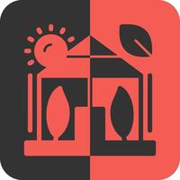 Greenhouse Red Inverse Icon vector