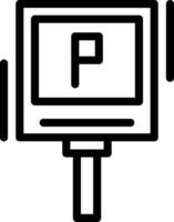 P parking symbol Line Icon vector