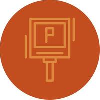 P parking symbol Line Multi color Icon vector