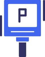 P parking symbol Solid Two Color Icon vector