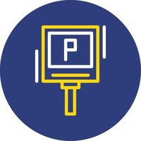 P parking symbol Dual Line Circle Icon vector