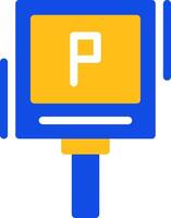 P parking symbol Flat Two Color Icon vector