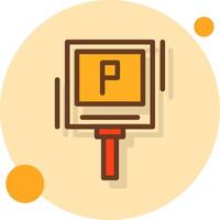 P parking symbol Filled Shadow Circle Icon vector