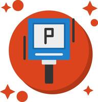 P parking symbol Tailed Color Icon vector