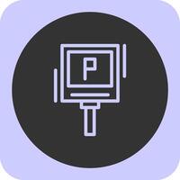 P parking symbol Linear Round Icon vector