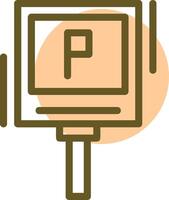 P parking symbol Linear Circle Icon vector