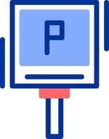 P parking symbol Color Filled Icon vector