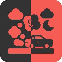 Pollution Red Inverse Icon vector