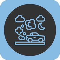 Pollution Linear Round Icon vector