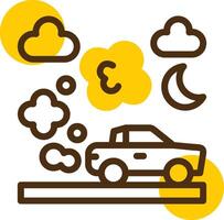 Pollution Yellow Lieanr Circle Icon vector