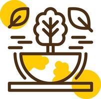 Environmental awareness Yellow Lieanr Circle Icon vector