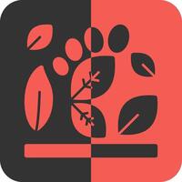 Carbon footprint Red Inverse Icon vector