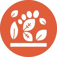 Carbon footprint Glyph Circle Icon vector