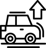 Car with up arrow Line Icon vector