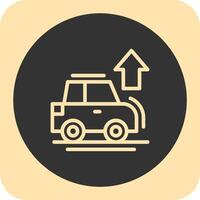 Car with up arrow Linear Round Icon vector
