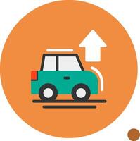 Car with up arrow Flat Shadow Icon vector