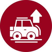 Car with up arrow Glyph Circle Icon vector