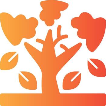 Tree Solid Multi Gradient Icon vector