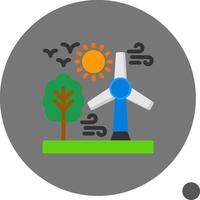 Wind turbine Flat Shadow Icon vector
