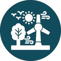 Wind turbine Glyph Circle Icon vector