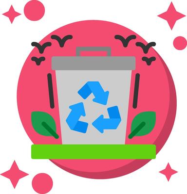 Recycling bin Tailed Color Icon