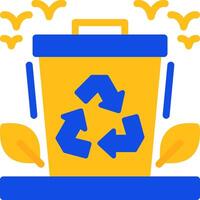 Recycling bin Flat Two Color Icon vector